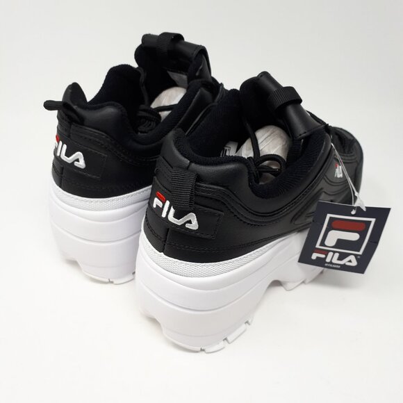 NEW Fila Disruptor 2 Wedge Platform Shoe Sneaker Chunky Retro Black Womens Sizes - Picture 5 of 13